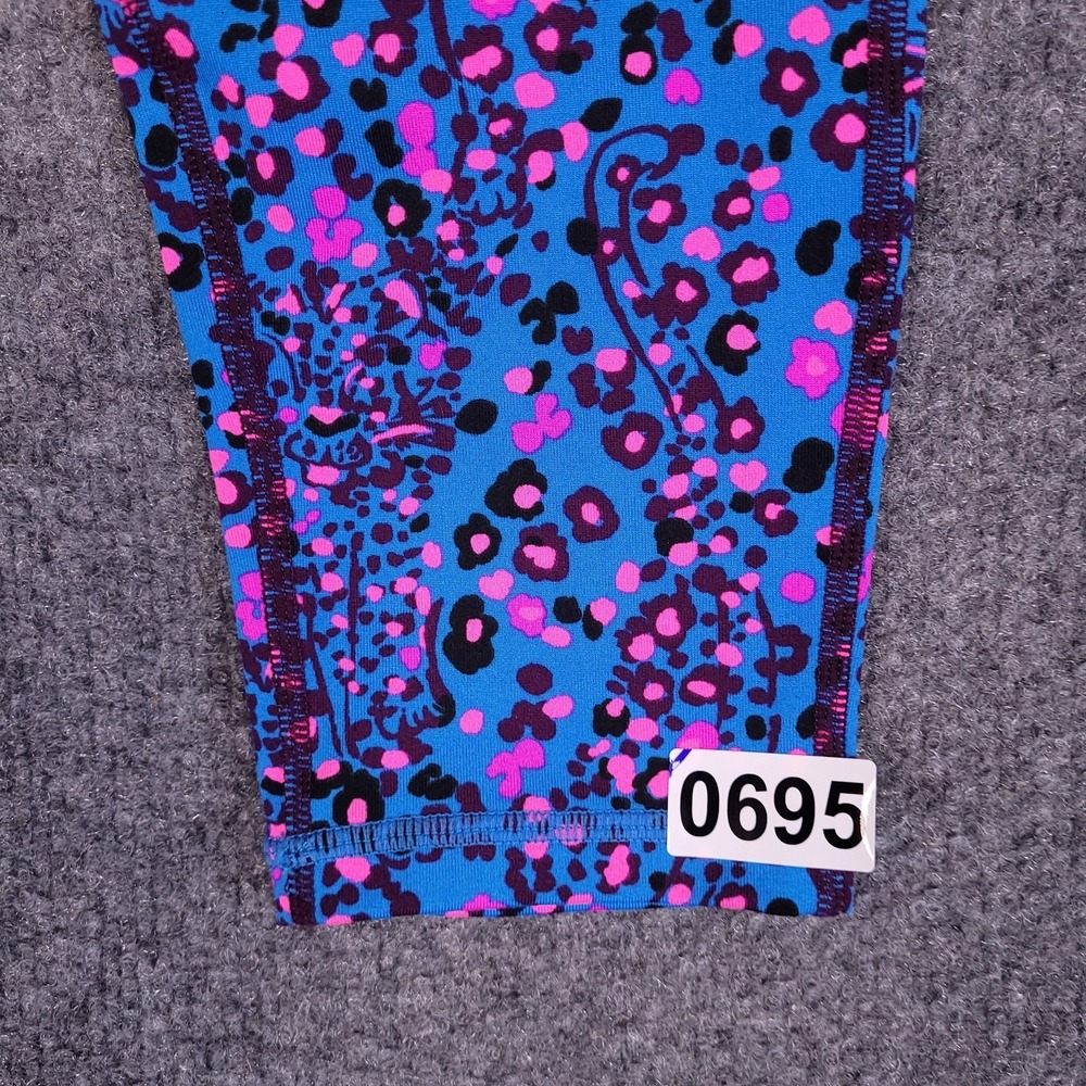 Lilly Pulitzer Luxletic Cropped Leggings Women M Purple Floral Athletic Gym Yoga - Picture 13 of 13
